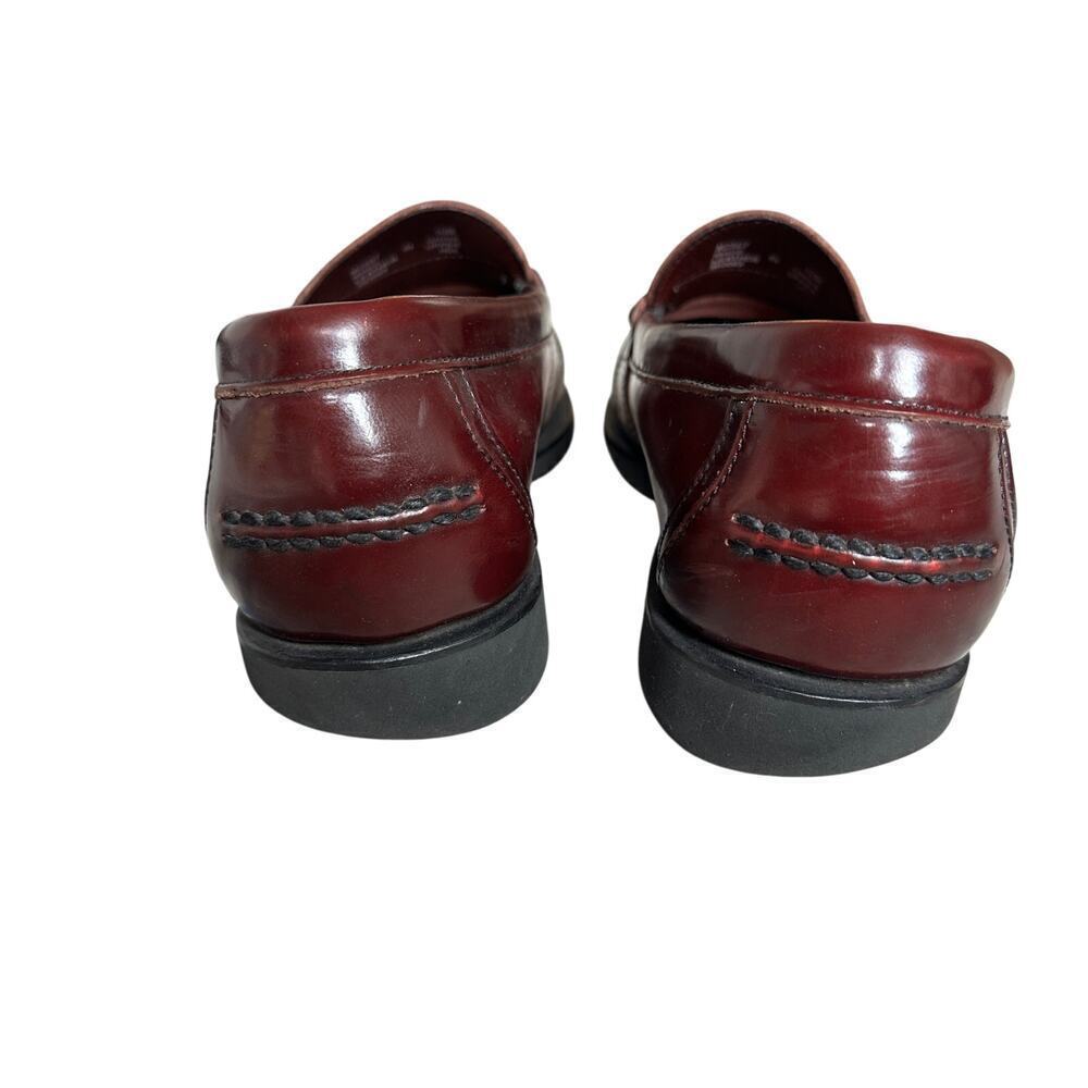 Rockport Size 10 Men Burgundy Brown Leather Preppy Penny Loafer Shoe Career Work - Picture 7 of 10
